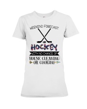 WEEKEND FORECAST HOCKEY Premium Fit Ladies Tee tile