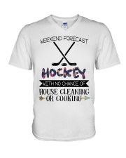WEEKEND FORECAST HOCKEY V-Neck T-Shirt tile