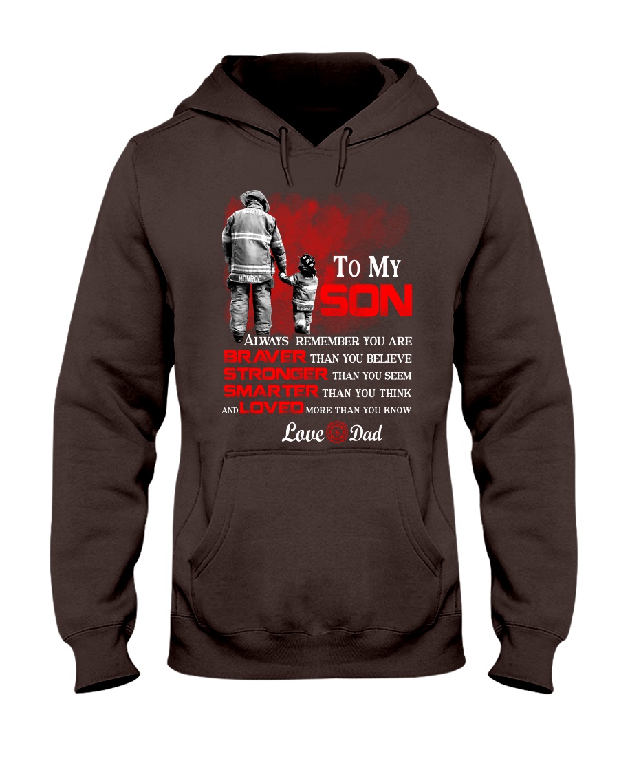 Firefighter To my Son Hooded Sweatshirt