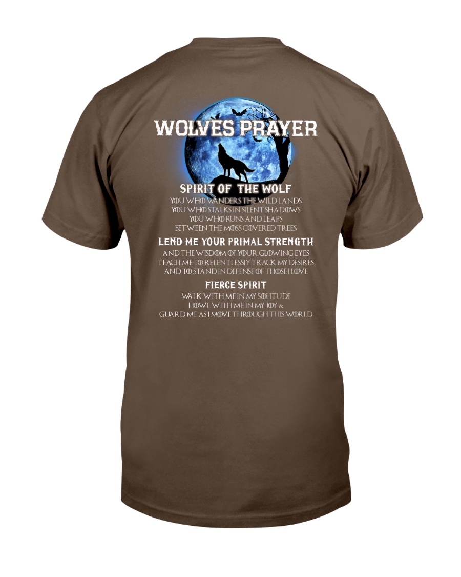 Vikings Wolves Prayer With Blue Moon Shirt Classic T-Shirt