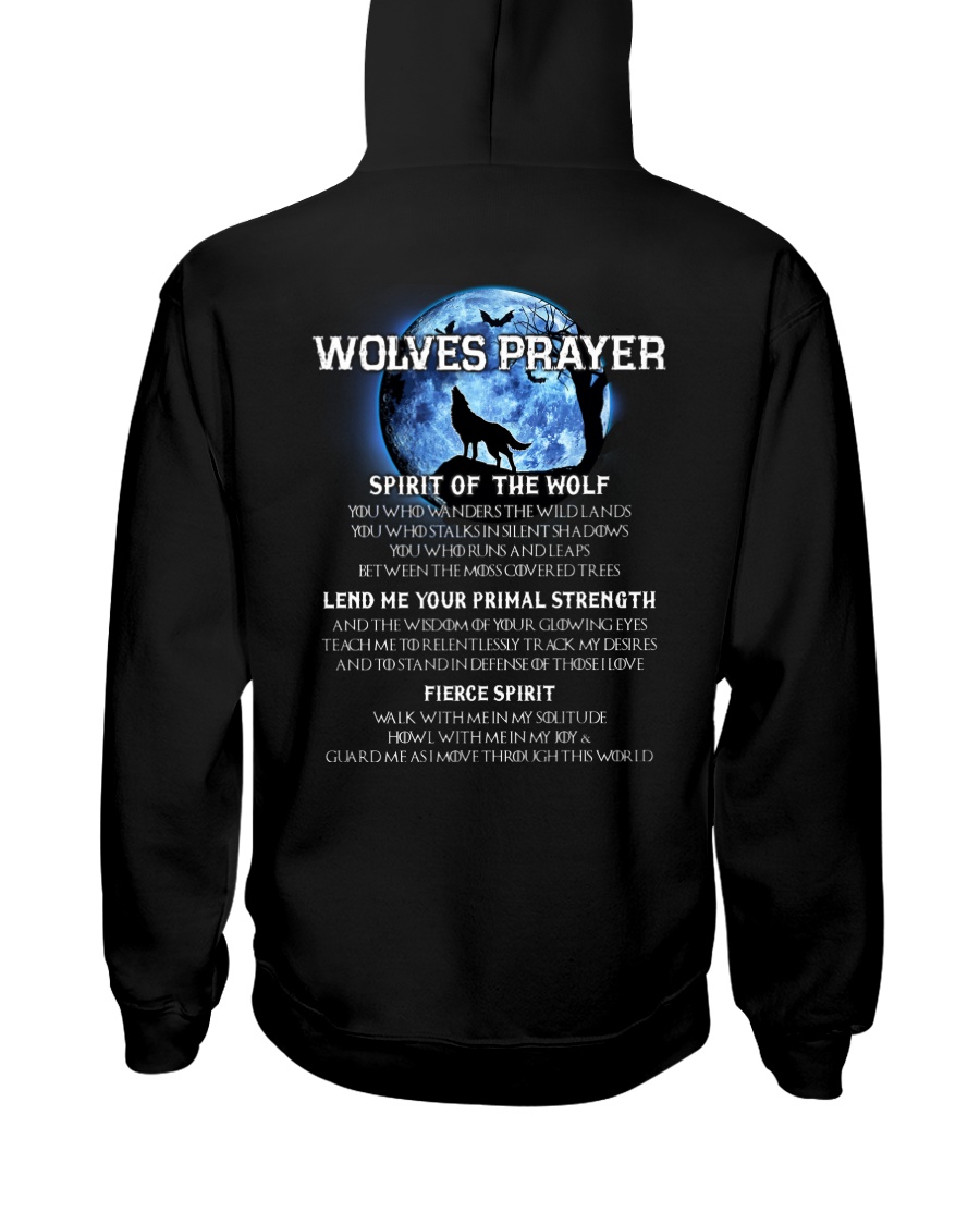 Vikings Wolves Prayer With Blue Moon Shirt Hooded Sweatshirt