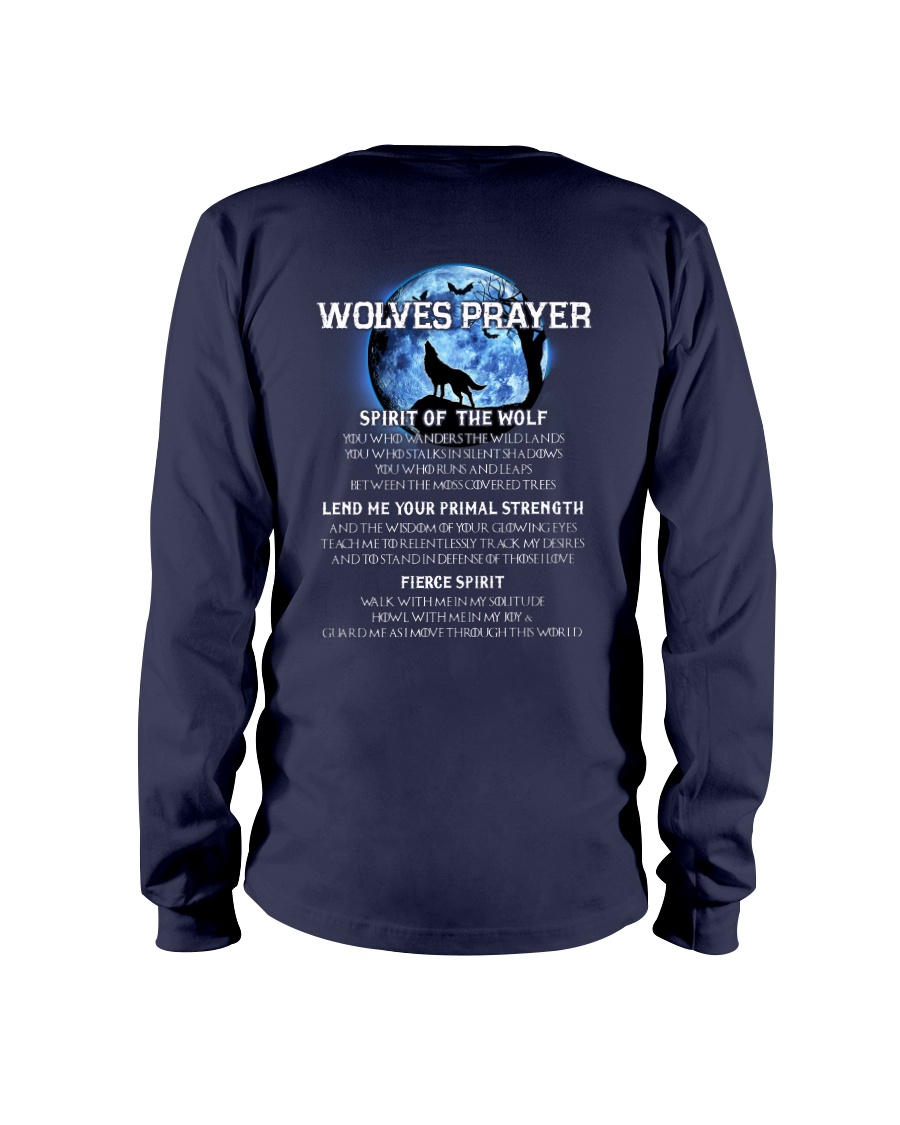 Vikings Wolves Prayer With Blue Moon Shirt Long Sleeve Tee