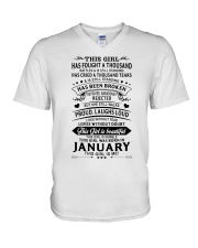 January Girl V-Neck T-Shirt tile