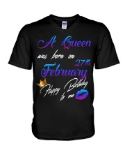 February Birthday 27th V-Neck T-Shirt tile