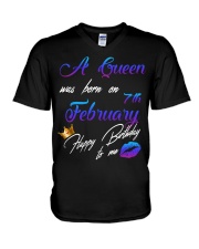 February Birthday 7th V-Neck T-Shirt tile