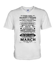 March Girl V-Neck T-Shirt tile