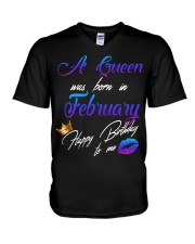 February Girl V-Neck T-Shirt tile
