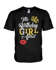 April Girl V-Neck T-Shirt tile