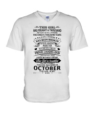 October Girl V-Neck T-Shirt tile
