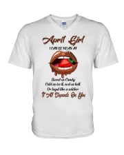 April Girl V-Neck T-Shirt tile