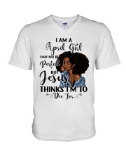 April Girl V-Neck T-Shirt tile