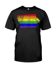 Distressed State of Iowa LGBT Rainbow Gay Pride Premium Fit Mens Tee thumbnail