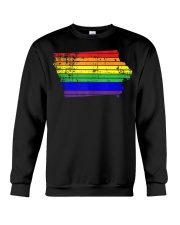 Distressed State of Iowa LGBT Rainbow Gay Pride Crewneck Sweatshirt thumbnail
