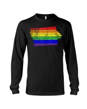 Distressed State of Iowa LGBT Rainbow Gay Pride Long Sleeve Tee thumbnail