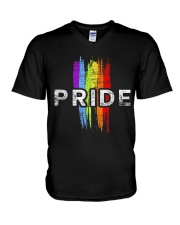 Gay Pride Rainbow Vintage Transgender LGBT Shirt V-Neck T-Shirt thumbnail