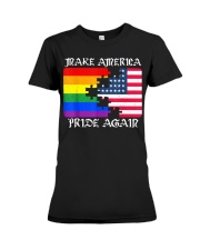 Make America Pride Again Flag Pride LGBT Gift Tee Premium Fit Ladies Tee thumbnail