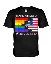 Make America Pride Again Flag Pride LGBT Gift Tee V-Neck T-Shirt thumbnail