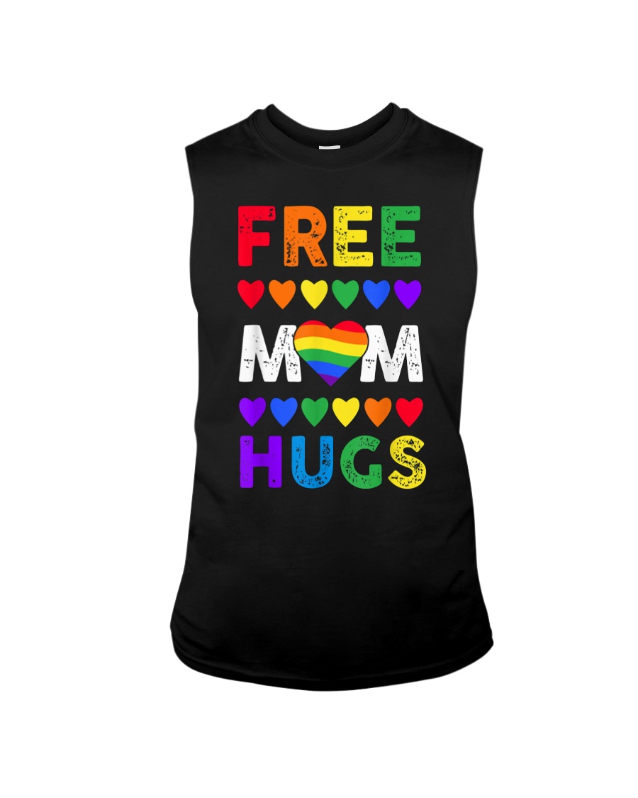 Freemom hugs tshirt rainbow heart LGBT pride mont Sleeveless Tee