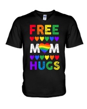 Freemom hugs tshirt rainbow heart LGBT pride mont V-Neck T-Shirt thumbnail