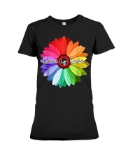 LGBT Pride Love Is Love Daisy Rainbow T-Shirt Premium Fit Ladies Tee thumbnail