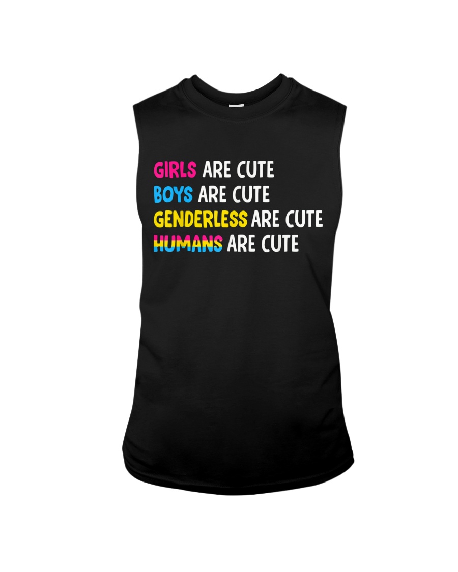 Girls Boys Genderless Humans Are Cute Pansexual LG Sleeveless Tee