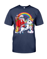 Unicorn Christmas Shirt Girls Santa Kids Women Premium Fit Mens Tee front