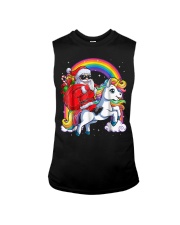 Unicorn Christmas Shirt Girls Santa Kids Women Sleeveless Tee thumbnail