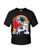Unicorn Christmas Shirt Girls Santa Kids Women Youth T-Shirt thumbnail