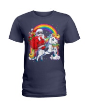 Unicorn Christmas Shirt Girls Santa Kids Women Ladies T-Shirt thumbnail