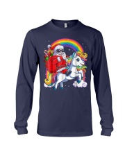 Unicorn Christmas Shirt Girls Santa Kids Women Long Sleeve Tee thumbnail