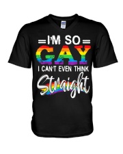 I'm So Gay I Can't Even Think Straight - LGBT V-Neck T-Shirt thumbnail