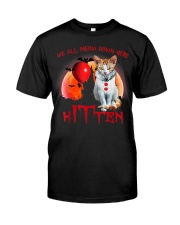 We All Meow Down Here Clown Cat Kitten Halloween Classic T-Shirt front