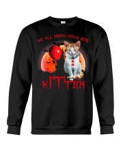 We All Meow Down Here Clown Cat Kitten Halloween Crewneck Sweatshirt thumbnail