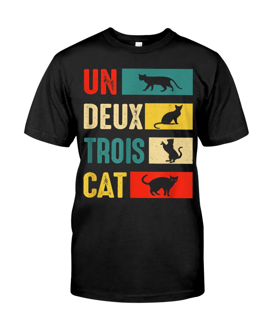 Un Deux Trois Cat Joke Vintage Cat Lover Classic T-Shirt