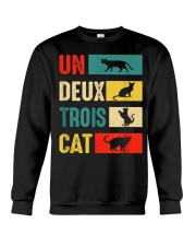 Un Deux Trois Cat Joke Vintage Cat Lover Crewneck Sweatshirt thumbnail