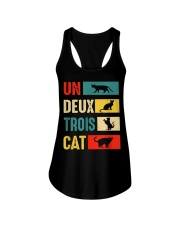 Un Deux Trois Cat Joke Vintage Cat Lover Ladies Flowy Tank thumbnail