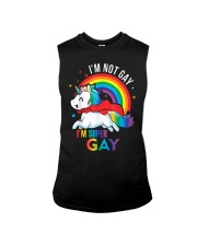 LGBT Pride Rainbow Unicorn Shirt I'm Not Gay Sleeveless Tee front