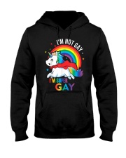 LGBT Pride Rainbow Unicorn Shirt I'm Not Gay Hooded Sweatshirt thumbnail