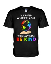 In A World Where You Can Be Anything Be Kind LGBT V-Neck T-Shirt thumbnail