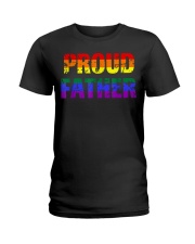 Mens Gay Pride Shirt Proud Father LGBT parent Tee Ladies T-Shirt thumbnail