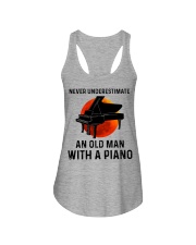 Never Underestimate An Old Man With A Piano Ladies Flowy Tank tile