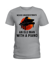 Never Underestimate An Old Man With A Piano Ladies T-Shirt tile