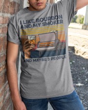 I Like Bourbon And My Smoker And Maybe 3 People Classic T-Shirt apparel-classic-tshirt-lifestyle-27