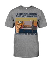 I Like Bourbon And My Smoker And Maybe 3 People Premium Fit Mens Tee tile