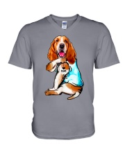 Limited Edition - I Love Mom Basset Hound V-Neck T-Shirt thumbnail