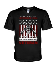 Your Lack Of A Spine Offends Me Veteran V-Neck T-Shirt tile