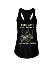 I Like Cats And Books - And Maybe 3 People Ladies Flowy Tank tile