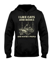I Like Cats And Books - And Maybe 3 People Hooded Sweatshirt tile