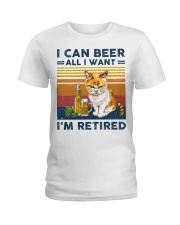 I Can Beer - All I Want - I'm Retired Ladies T-Shirt tile