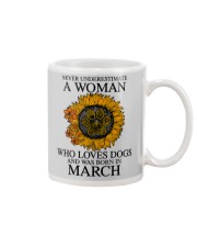 A Woman Who Loves Dogs And Was Born In March Mug tile